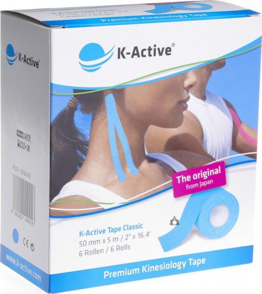 K-active - Kinesiotape : K-active original, 5cm x 5cm, blauw, p--6