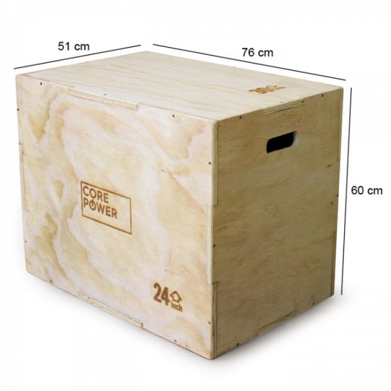 Stroops - Core Power Plyo Box en bois 3-en-1 50x60x76cm