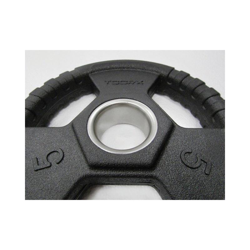 Toorx Fitness Rubber olympische halterschijven- 15kg – p--stuk-  50mm – met handvaten