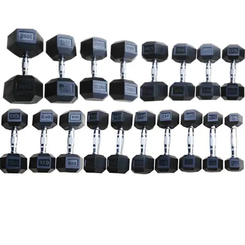 Toorx - MEG HEXAGON DUMBBELL - Rubber Dumbbell - 20kg - p--stuk