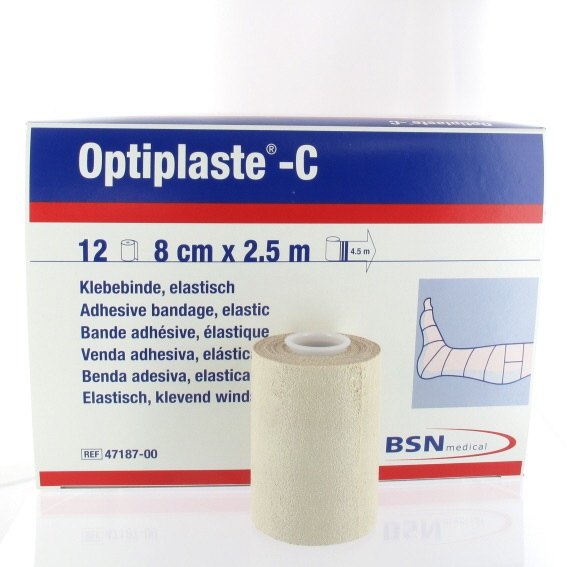 Elastische tape: Optiplast C, 8cm, p--12 rollen