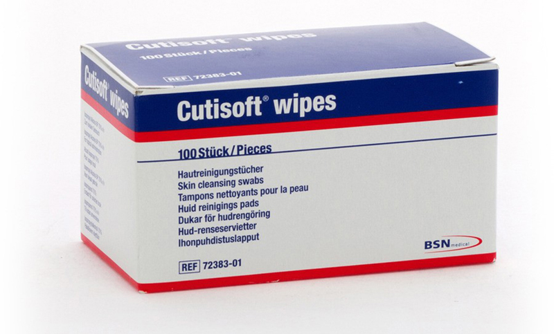 Tape-toebehoren-huidcleaner:  ‘Leukoplast wet wipes’ , p--100